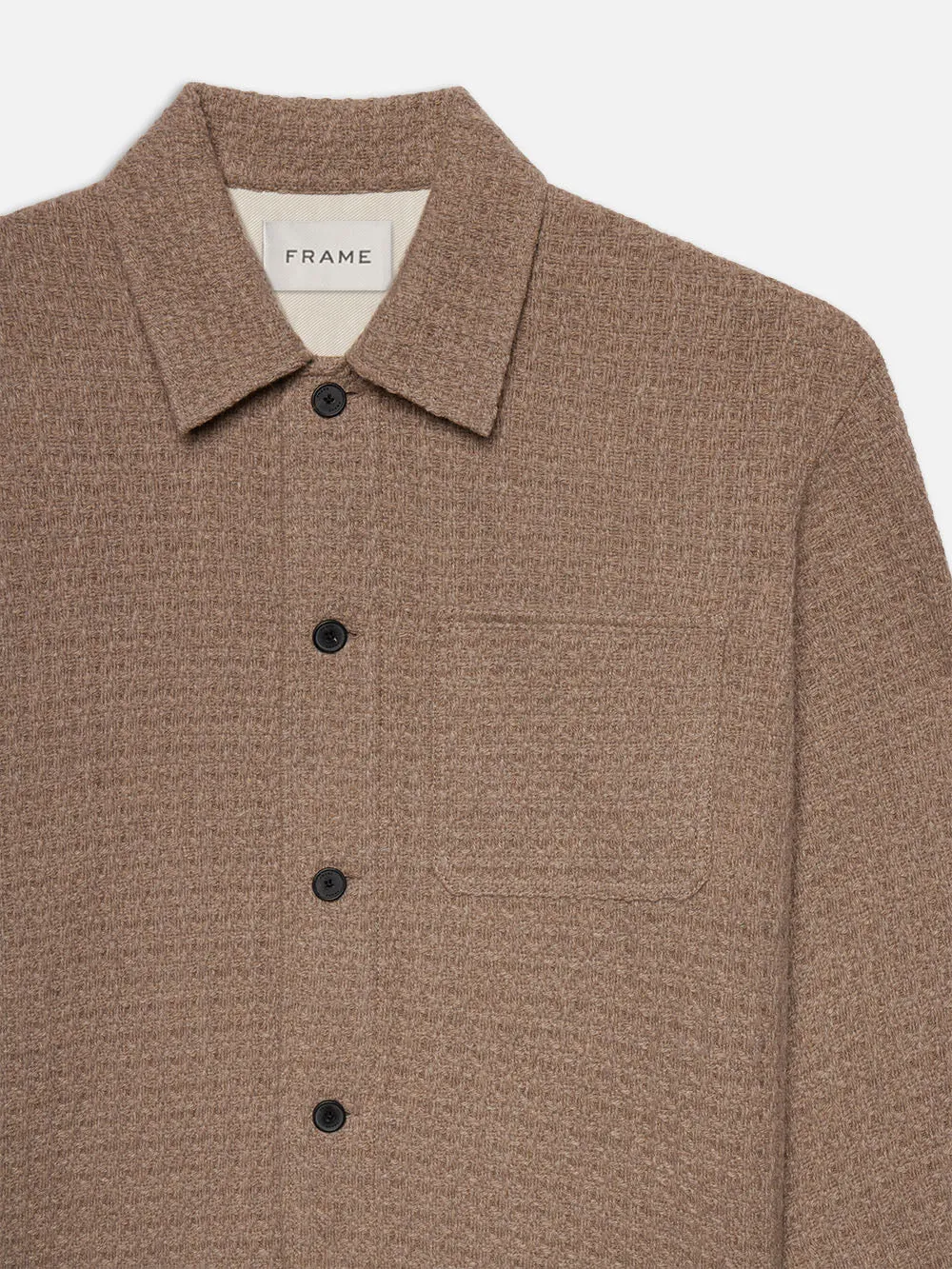 Textured Shirt Jacket -- Light Brown