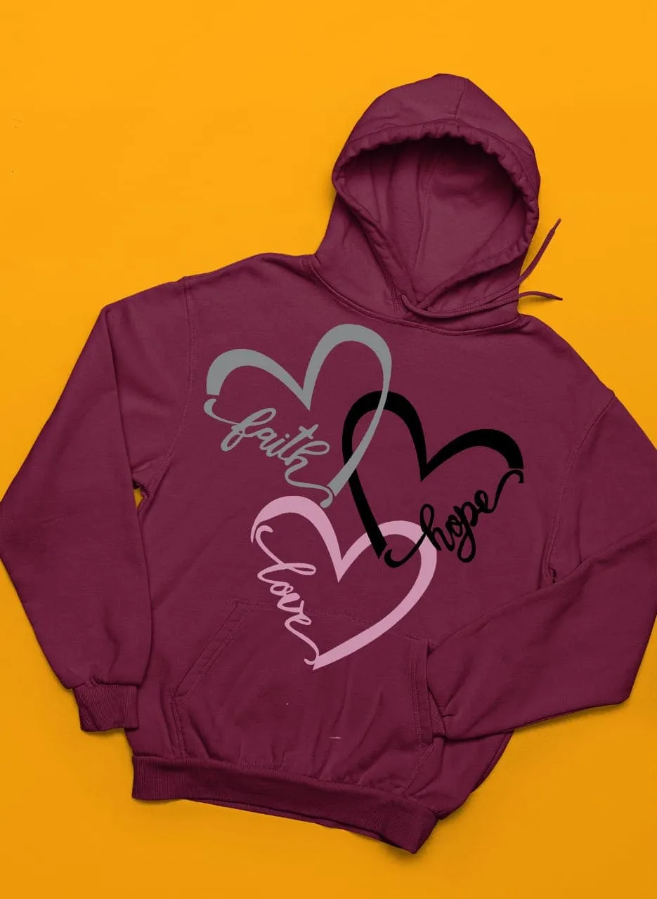 Three Hearts Winter Warm Hoodies And Sweatshirts