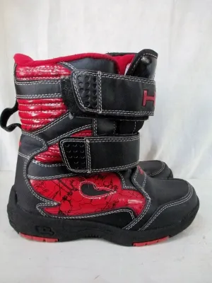 Toddler Kids TONY HAWK Insulated Waterproof Rain Snow Boots Winter 1 BLACK RED