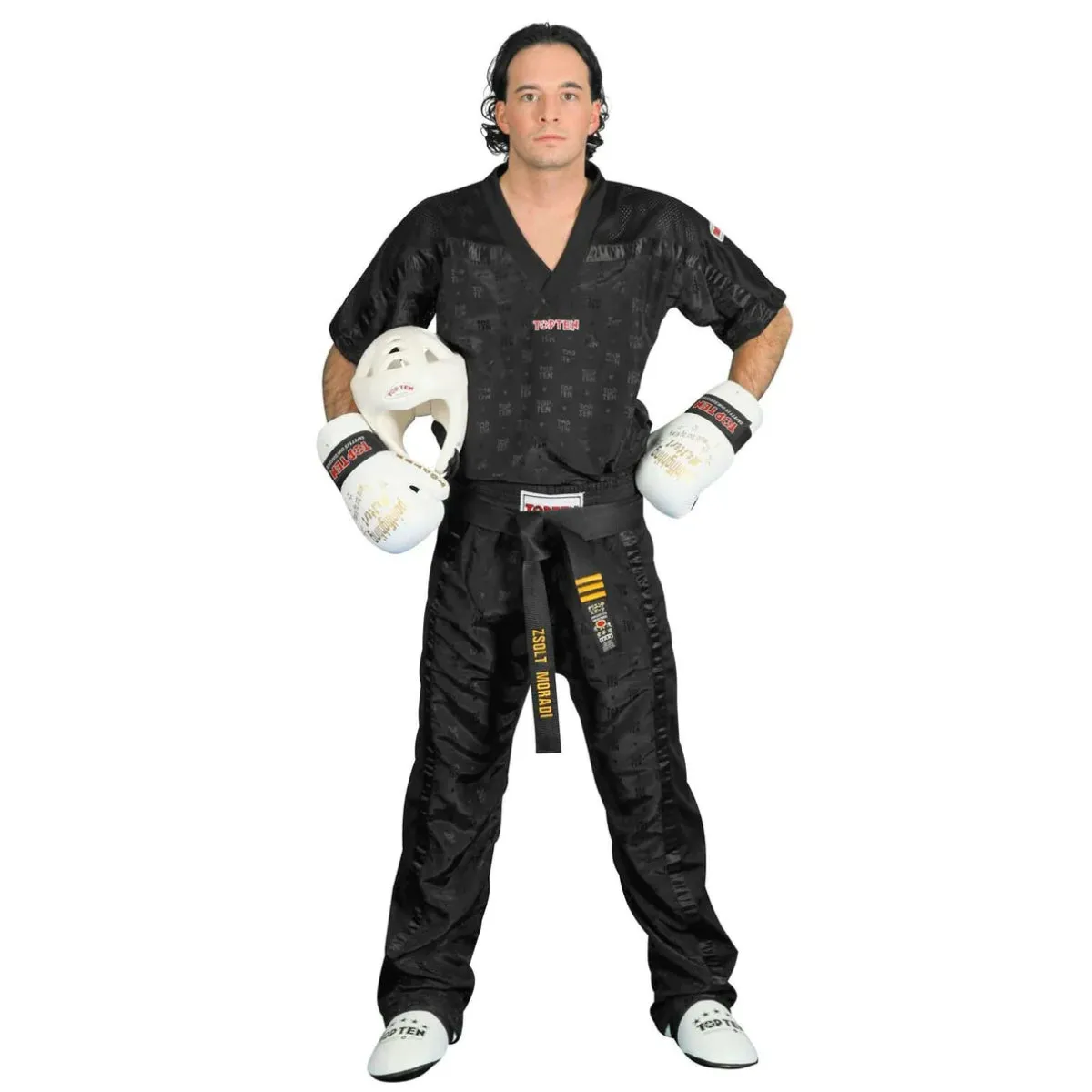 Top Ten Adult Mesh Kickboxing Pants Black/Black