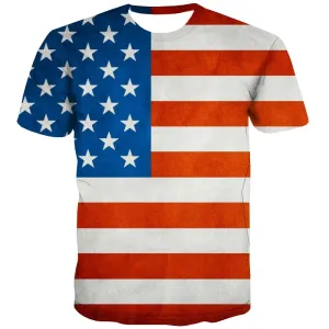 USA T shirts Men Flag T shirts Funny Statue T-shirts 3d Country Shirt Print