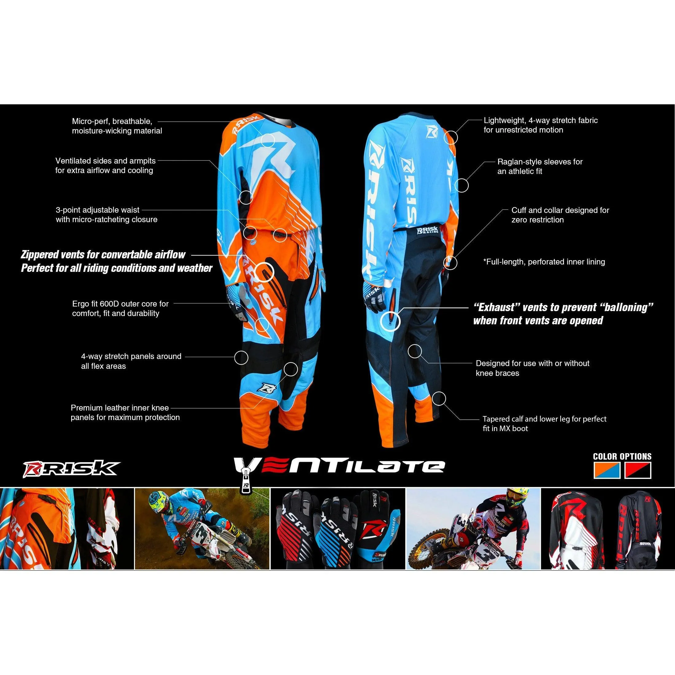 VENTilate Motocross Pant - Blue/Orange