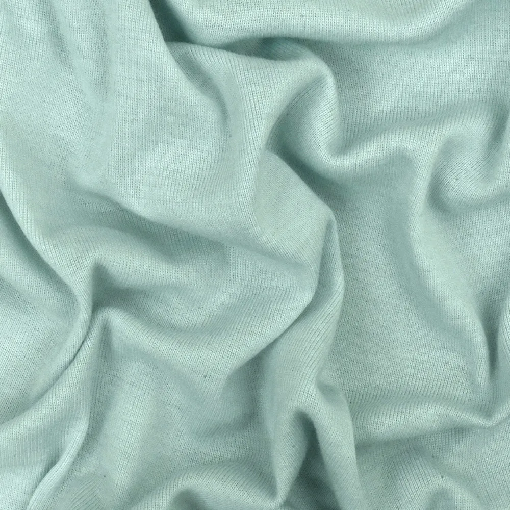 Vista Blue Solid Stretch Polyester 1x1 Rib Knit Fabric