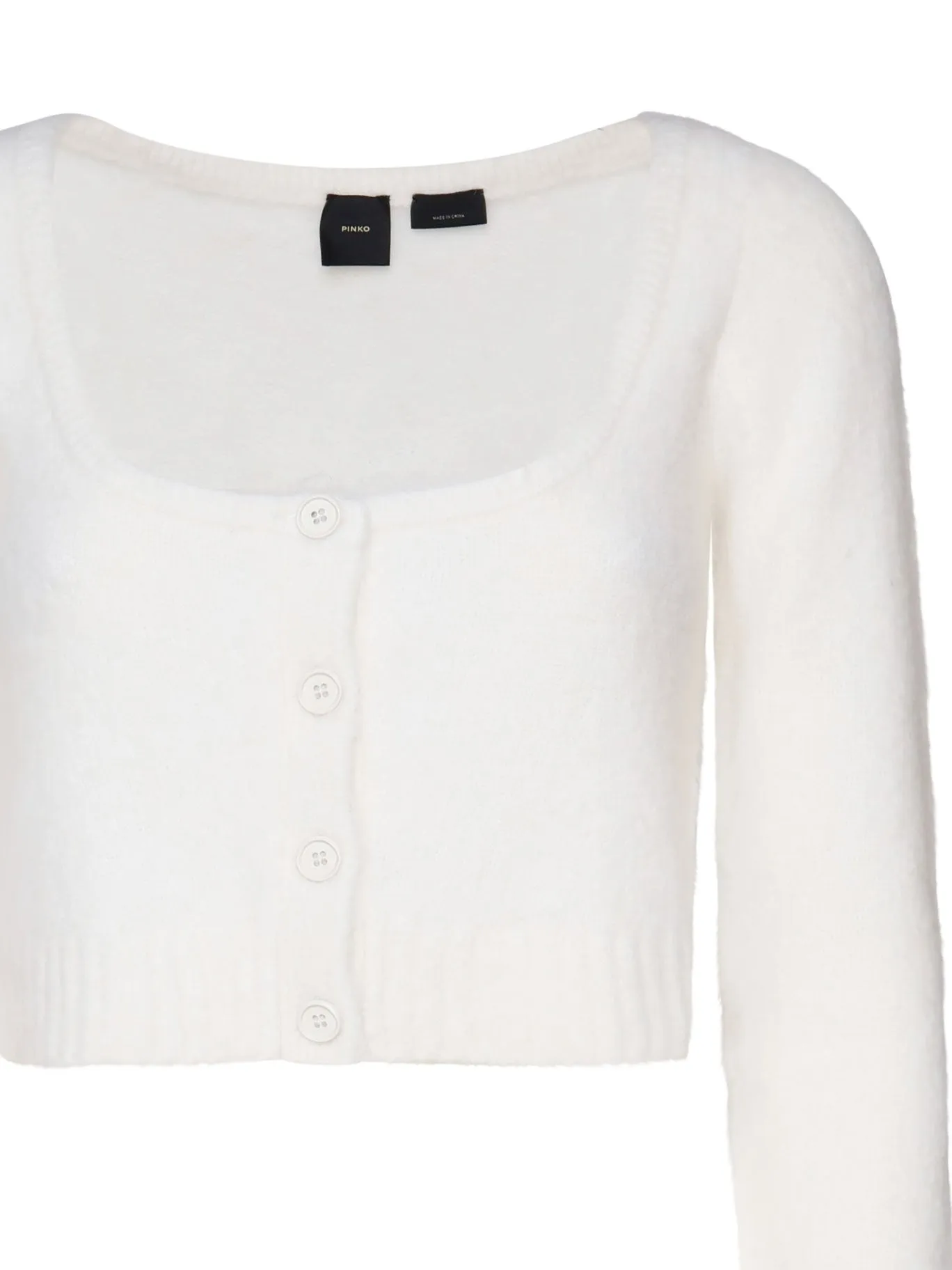 White Cotton Round Neck Sweater