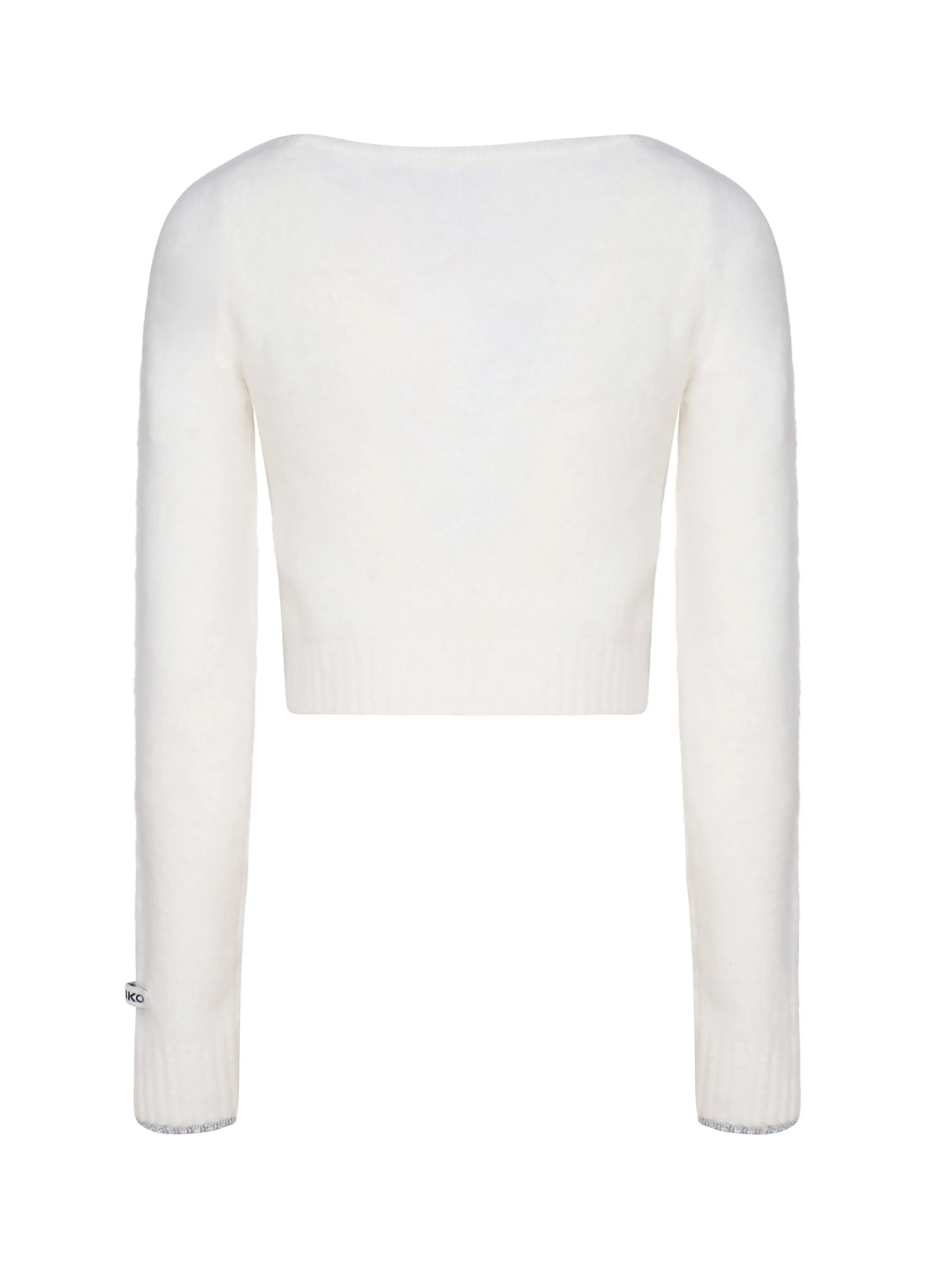 White Cotton Round Neck Sweater