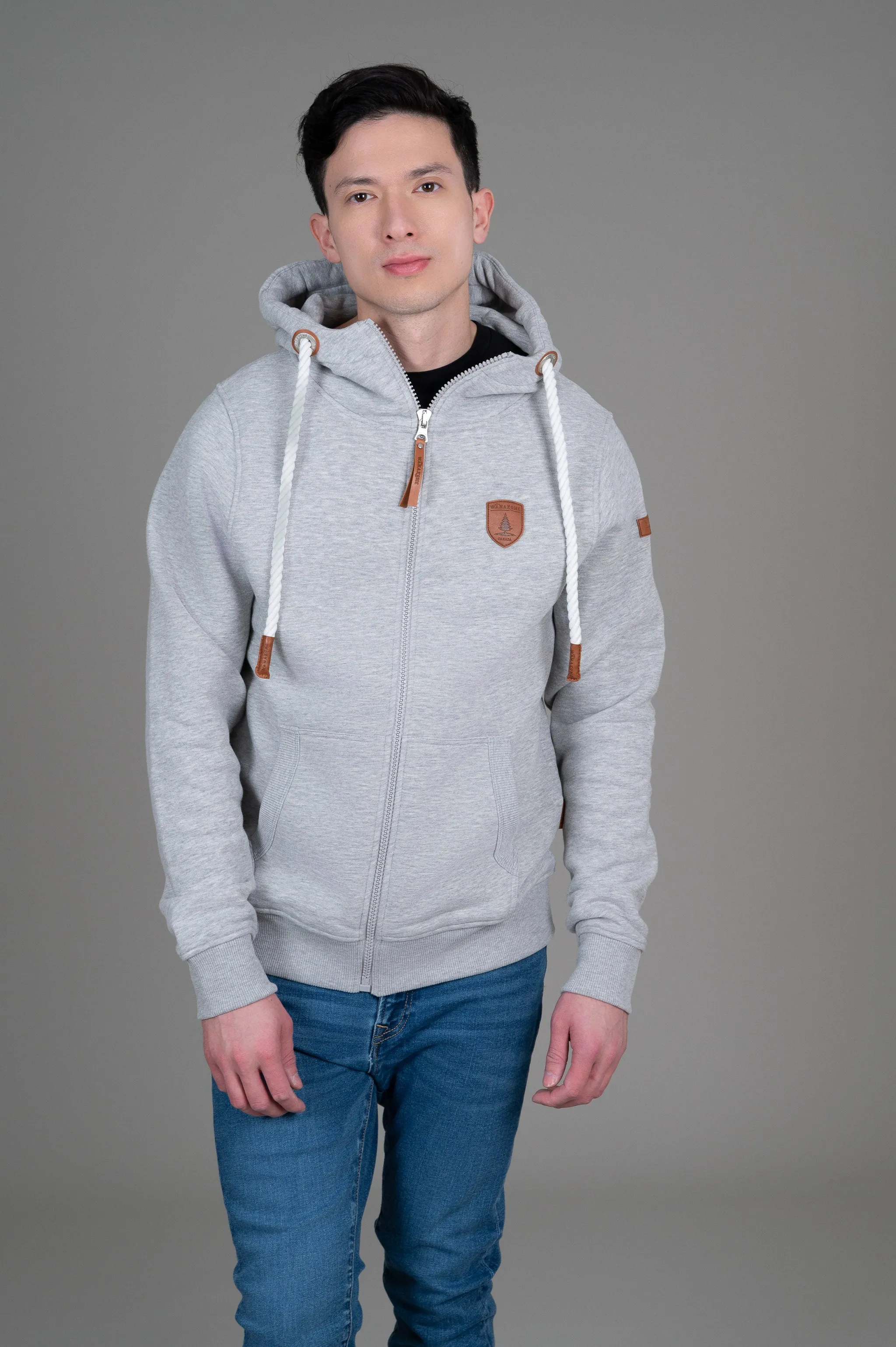 Zeus Light Heather Grey Full-Zip Hoodie